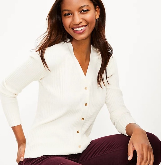 Loft Long Sleeve V-neck Cardigan Size M - Picture 1 of 9